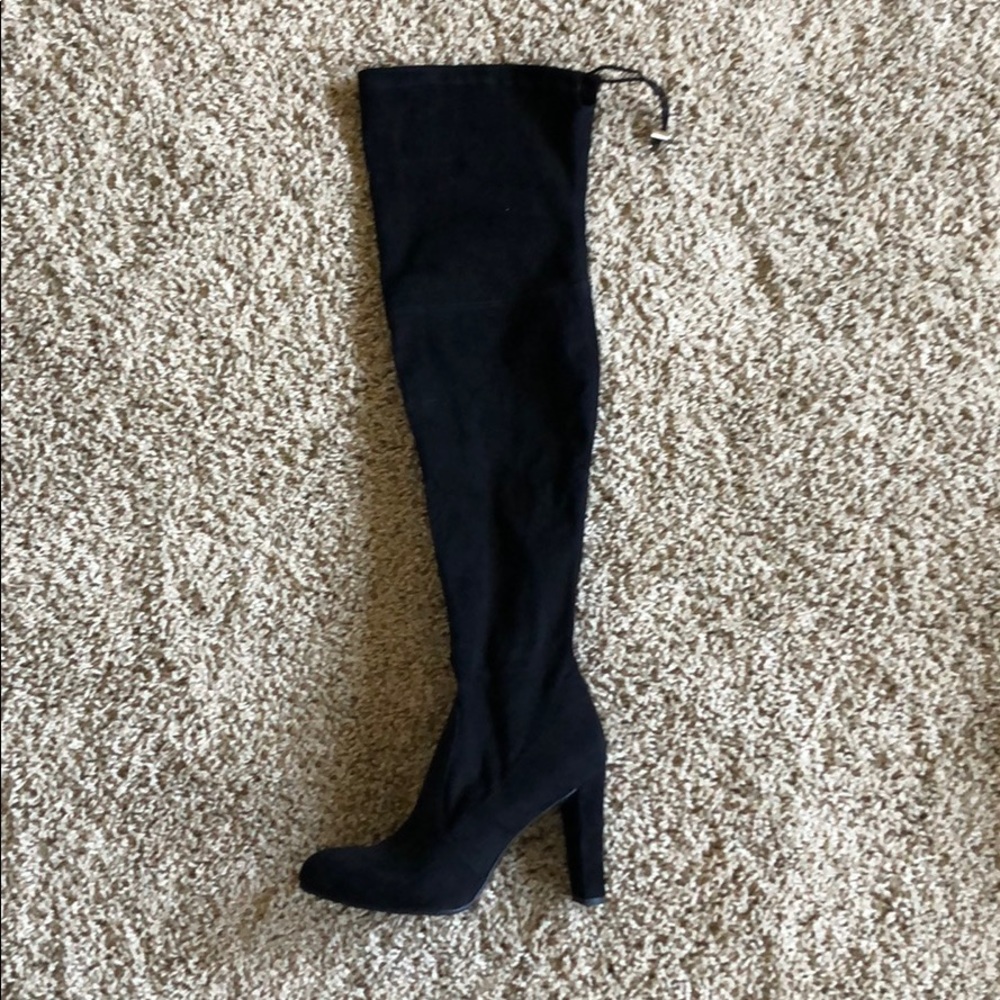 Black thigh high boots
